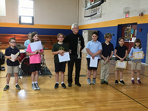 Charlie with Scholarship Recipients